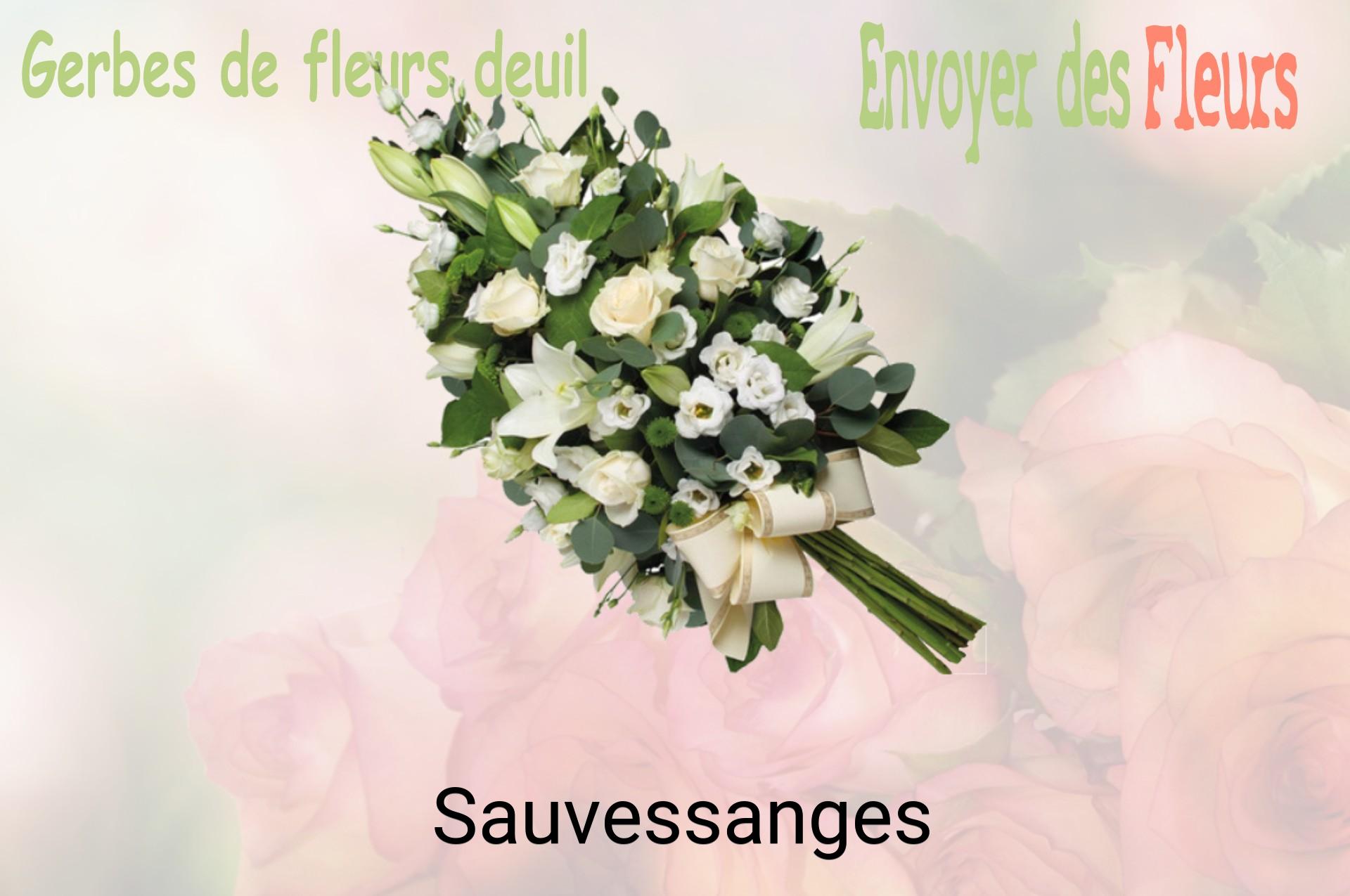 Gerbe de fleurs de deuil livrée à Sauvessanges